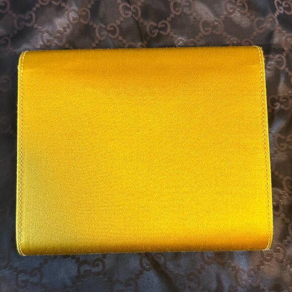 Gucci *Rare* Vintage Yellow Satin Crystal Shoulder Bag - Picture 7 of 13